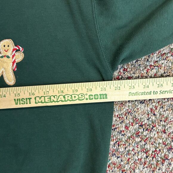Vintage Bold Spirit Green Gingerbread Cookies Grandma Christmas Sweatshirt Sz M - Picture 10 of 10